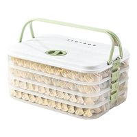 百易特家用饺子收纳盒多功能整理水饺混沌冰箱保鲜盒分层大容量储物盒 一层饺子盒-白色-30*22.5*5