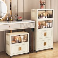 纳份爱免安装收纳箱家用衣物透明可折叠收纳柜儿童衣物玩具储物柜整理箱 40面宽混色【星星款】 5层【加厚加粗承重能力强】