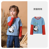 ibaby儿童凉凉裤 亲子装冰感裤夏季薄宝宝裤灯笼裤防晒休闲裤 速干棉-长袖T恤-熊猫墩墩