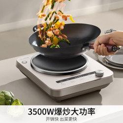 九阳 凹面电磁炉电陶炉家用3500W大功率火锅炉商用30档火力深凹弧面N3501