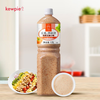 丘比（KEWPIE）沙拉汁焙煎芝麻水果蔬菜沙拉酱料烤肉拌面火锅芝麻酱蘸料 【餐饮整箱】 芝麻1.5L*6瓶