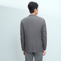 海澜之家 HLA西服男25春新轻商务时尚系列平驳领西装外套 中灰05 M 170/88A 46A推荐113~124