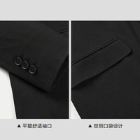 海澜之家 HLA西服男25春新轻商务时尚系列平驳领西装外套 黑色06 M 170/88A 46A113~124