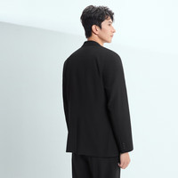 海澜之家 HLA西服男25春新轻商务时尚系列平驳领西装外套 黑色06 L 175/96B 48B137~148