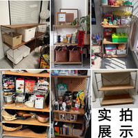 锦需实木置物架落地中古风展示架客厅2025松木书架一体靠墙防锈钢 胡桃木色三层80x40x86cm