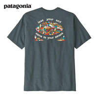 巴塔哥尼亚（Patagonia）男士户外休闲混纺棉环保面料短袖T恤 Lose It  37742 NUVG S