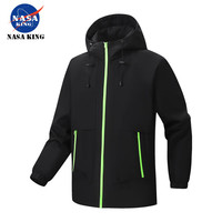NASA KING冲锋衣薄简约男女同款2025春季款防风防水外套户外登山服 星空黑 薄款 2XL (180)