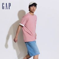 Gap男女装春款纯棉亲肤logo圆领短袖T恤多色上衣465795