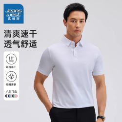 JEANSWEST 真维斯 商务翻领POLO衫 白色（任选三件）