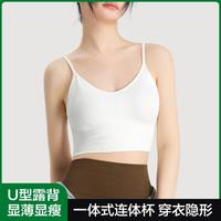 有棵树 YOUKESHU美背内衣女上衣打底隐形内搭露背吊带一体式文胸可外穿