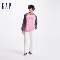 Gap/盖璞 撞色插肩袖 男女装长袖T恤