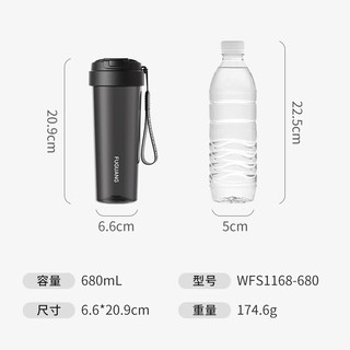 富光大容量tritan塑料随手茶水杯子便携男女士运动户外夏季680ml 【Tritan材质】白色680ml