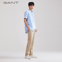 GANT【100%亚麻】GANT/甘特夏男士凉感衬衣透气简约美式休闲短袖衬衫