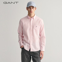 GANT【100%棉】甘特亚洲版型通勤长袖衬衣商务休闲经典纯色男衬衫 110-白色 L