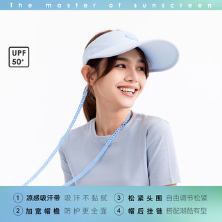 OhSunny防晒帽防紫外线空顶遮阳帽遮脸太阳帽子夏天运动户外大檐 糖果粉