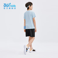 361°童装男女童运动短袖短裤套装2025年夏季通码套装 机灵蓝/经典黑 120