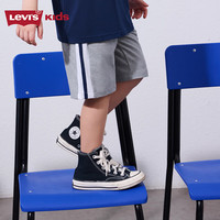 Levi's 李维斯童装男童针织短裤夏季儿童学院风撞色裤子 花纱灰 110 /53 【身高104-110cm】 110/53