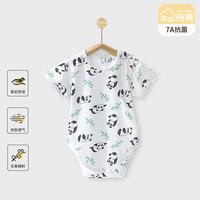 婧麒（JOYNCLEON）婴儿衣服夏季包屁衣纯棉7A抗菌新生儿宝宝连体衣薄款三角哈衣爬服 熊猫 90cm 【1-2岁体重9.5-13kg】