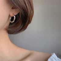 KOSE碎银子同款耳圈潮小众轻奢感高级耳环脸大适合的圆耳饰 几何圈圈麻花大号4CM金色