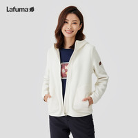 LAFUMA乐飞叶户外时尚保暖加厚抓绒衣女短款休闲连帽摇粒绒外套 雾白CR 160/80A