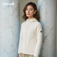 LAFUMA乐飞叶户外时尚保暖加厚抓绒衣女短款休闲连帽摇粒绒外套 雾白CR 165/84A