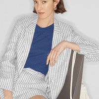 麦檬【限量特惠/捡漏】春秋简约通勤气质亚麻西装外套女5C3110571 白色 XS