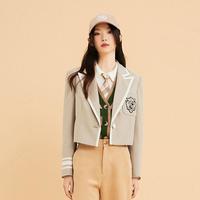 【福利秒杀款】秋季短款直筒一粒扣长袖西服女