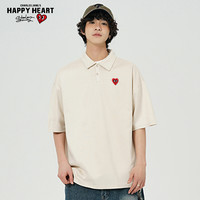 查尔斯桃心 2025年夏季基础单排扣POLO衫男休闲短袖t恤无性别 XL 驼色