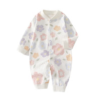 艾咪艾咪婴儿连体衣春秋季纯棉无骨衣服女宝宝哈衣外出爬服新生儿睡衣 红樱桃 59cm