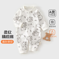 艾咪艾咪婴儿连体衣春秋季纯棉无骨衣服女宝宝哈衣外出爬服新生儿睡衣 树袋熊 90cm