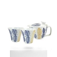 日本波佐见烧手绘大丽花茶壶茶杯茶具套装办公室双人套装