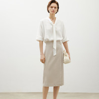 麦檬MM商场同款24夏新品宽松休闲短袖衬衫上衣5F4822471  XS