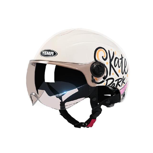 野马 电动车头盔女夏季防晒半盔3C认证男四季电瓶摩托车帽