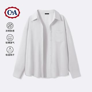 C&A绿色冰丝凉感衬衫女夏季薄款休闲防晒衬衣轻薄空调衫 豆蔻绿 S 体重85-105斤
