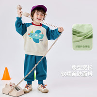 DUDUJIA嘟嘟家【服饰5折】宝宝卫衣套装春秋款男童运动两件套春季女童裤子儿童 黄色 80