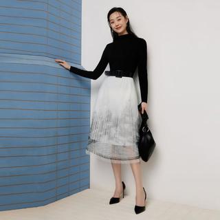 【帆船图案多层纱裙】春夏OL优雅半裙女气质百搭时尚