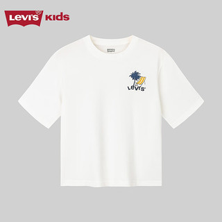 Levi's 李维斯童装男女童短袖t恤2025夏季儿童凉爽上衣 糖果白 150 /72 【身高140-152cm】