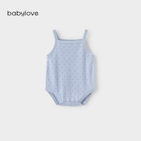 babylove婴儿吊带包屁衣夏季薄款针织男女宝宝无袖三角哈衣爬服