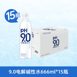 康师傅 电解碱性水PH9.0无糖无脂整箱装 666ml*15瓶*2箱