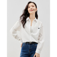 初语多色爱心衬衫女2025春季延续基础百搭衬衣通勤上衣 天亮白【4/14】 XL