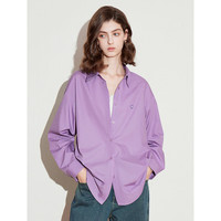 初语多色爱心衬衫女2025春季延续基础百搭衬衣通勤上衣 烟雾紫【4/14】 XL