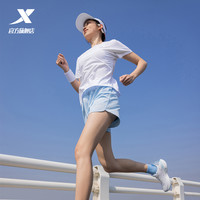 XTEP特步短裤女2025夏季透气五分裤吸湿速干裤子女子训练运动短裤 轻纱紫 L