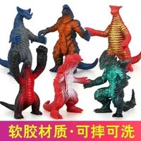 语森忆大号软胶人偶迪迦赛罗怪兽儿童银河超人泽塔捷德玩具套装儿童款 6小怪兽