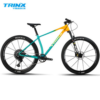 千里达（TRINX）无极Q600超轻铝合金禧玛诺DEOREM6100越野12速山地车自行车成人 Q600PRO蓝绿 29*19英寸 :180-195cm左右 12速