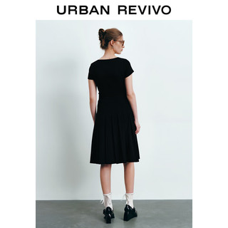  URBAN REVIVO 显瘦 女士短袖T恤  黑色 M