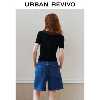  URBAN REVIVO 法式气质 女士T恤  正黑 M