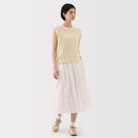 無印良品 MUJI(無印良品 ) 女式 强捻网眼法国袖毛衣 女款背心25年夏季针织衫女装 BA1QFA5S 米白色 M (160/84A)