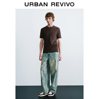 URBAN REVIVO UMY440018 圆领短袖T恤 暗紫 M