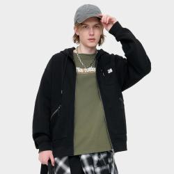 FILA 男装FUSION系列男式外套男士百搭舒适休闲宽松针织连帽外套