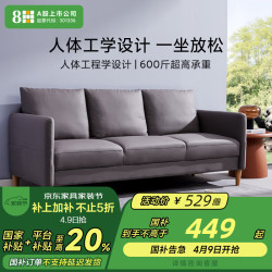 8H B1CS Panda零压力沙发 三人位 冰川灰